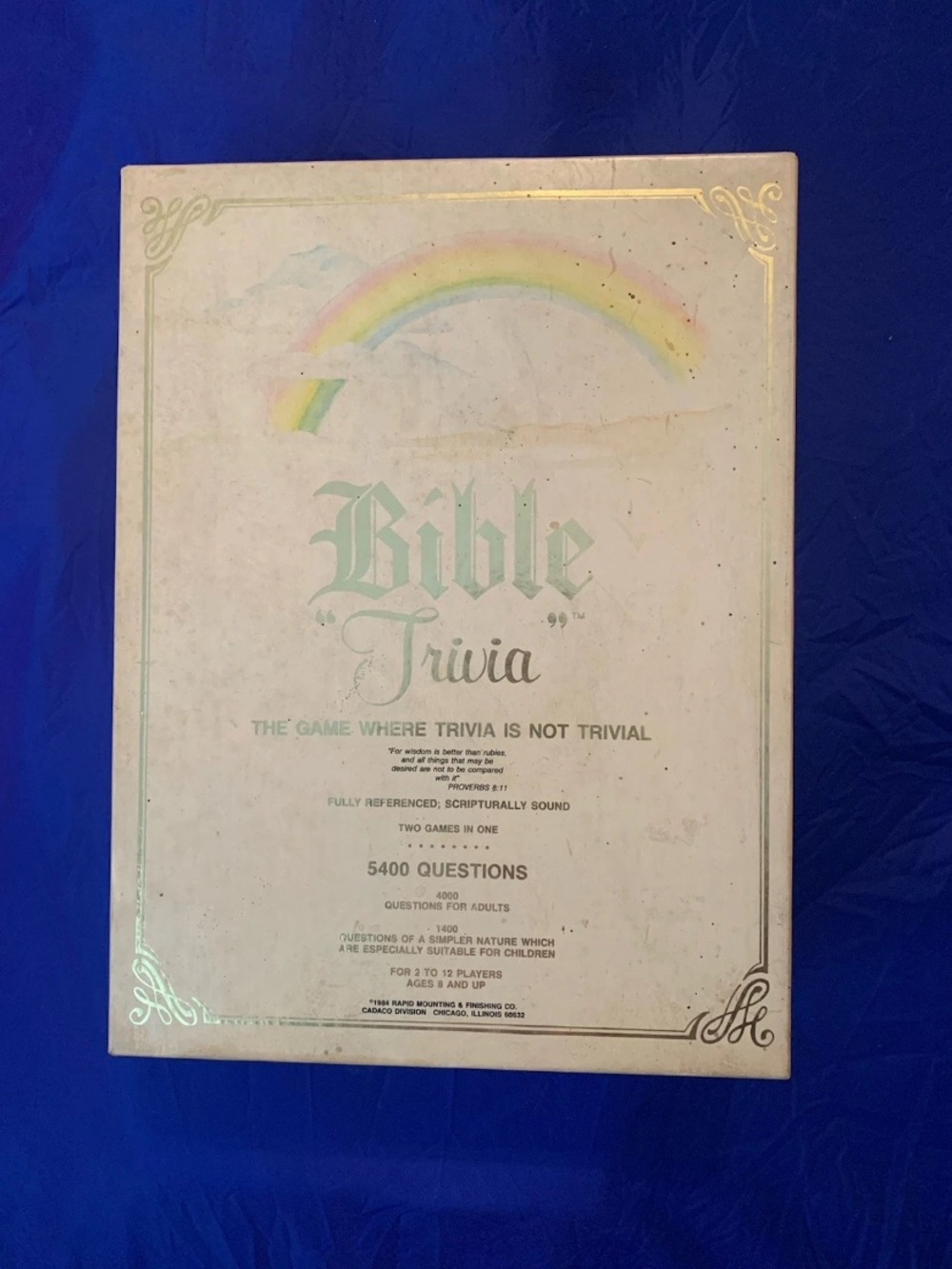 Vintage 1984 Bible Trivia Family Board Game No. 811 By Cadaco 5400 Questions
